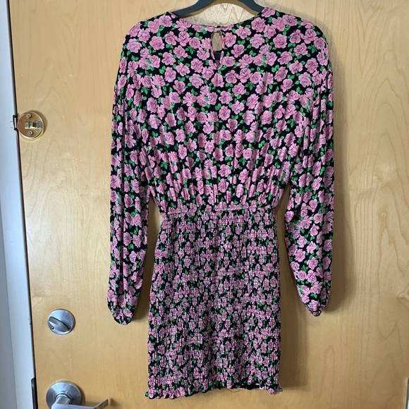 Zara Floral Print Elastic Skirt Long-sleeve Dress - Picture 5 of 14